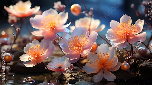 Fototapeta Beautiful spring flowers. Generative AI	
