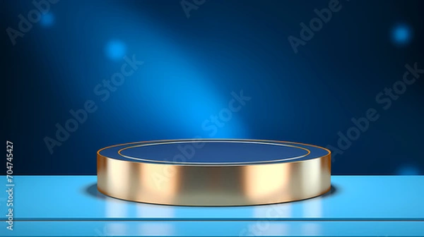 Fototapeta Simple product booth, podium, stage, product commercial photography background, cosmetics booth, 3D rendering