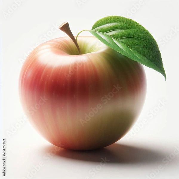 Obraz red apple with leaf