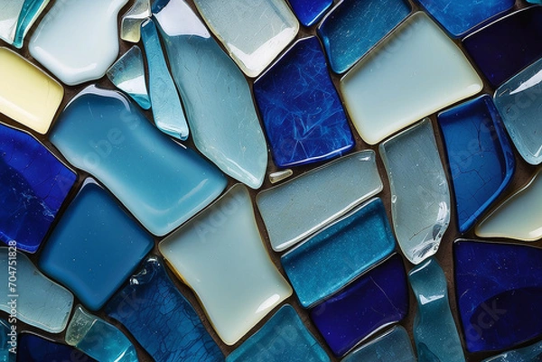 Fototapeta Abstract glass shapes in a textured geometric mosaic pattern