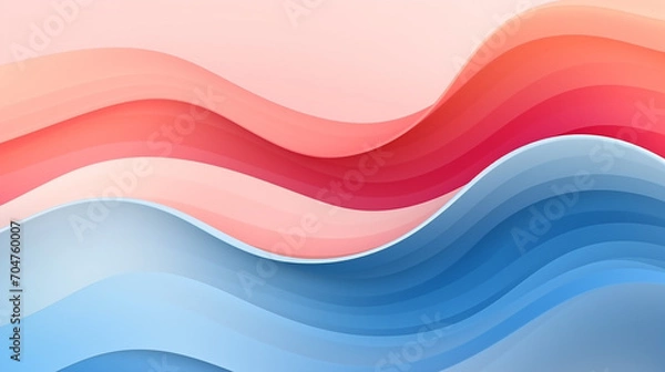 Fototapeta abstract blue pink peach beach with paper cut waves background