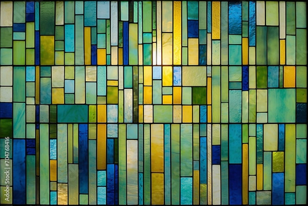 Obraz Colorful Abstract Stained Glass Geometric Patterns