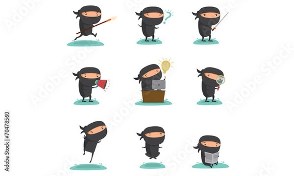 Obraz Ninja Mascot Set 1