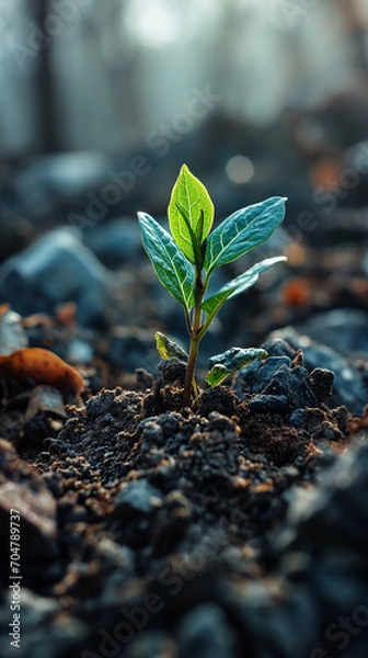 Obraz A sprouting plant Generative AI