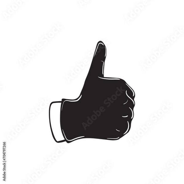 Obraz Hands gestures vector cartoon illustration 
