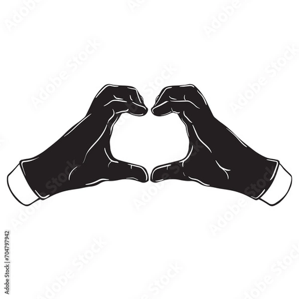 Obraz Hands gestures vector cartoon illustration 