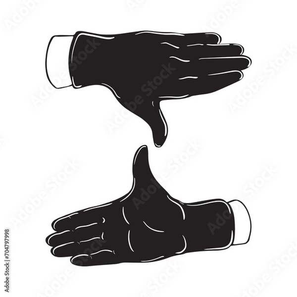 Obraz Hands gestures vector cartoon illustration 