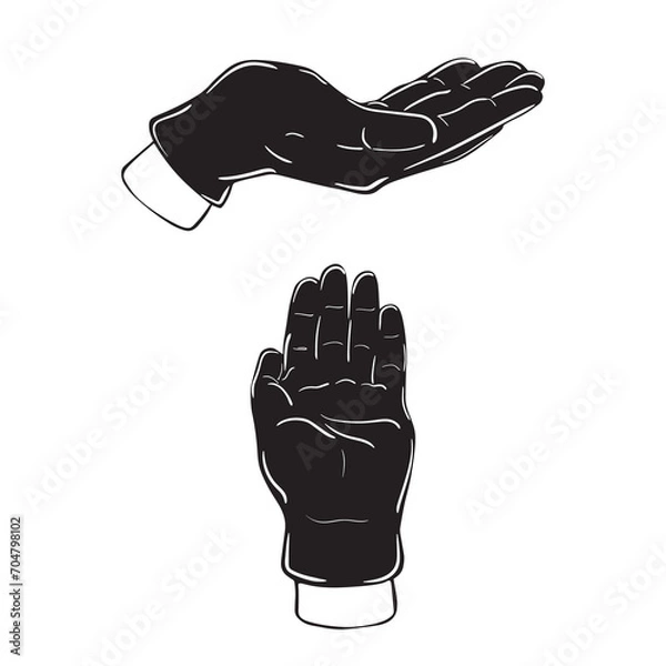 Obraz Hands gestures vector cartoon illustration 