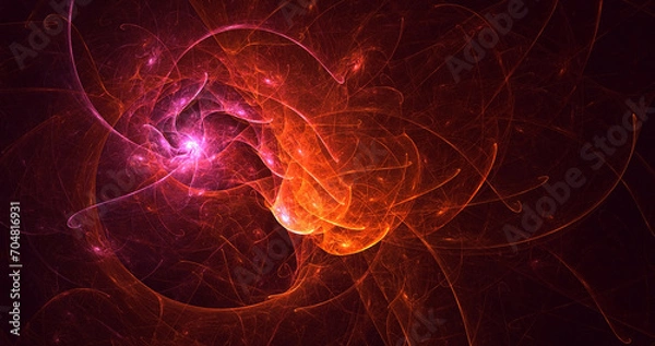 Fototapeta 3D manual rendering abstract technology fractal background