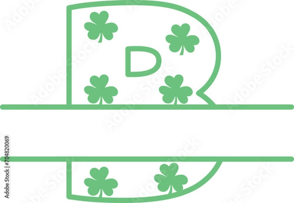 Fototapeta st. patrick's day split monogram letter b