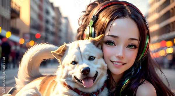 Obraz Sonic Serenity: Exploring the Harmonic Elegance of AI-Crafted Portraits Featuring Enchanting Gazes and Musical Reverie in Captivating Female Subjects