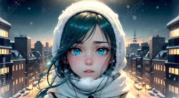 Obraz A crying girl with teary eyes