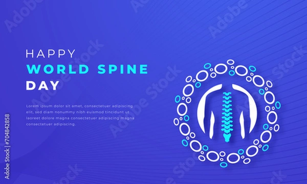 Obraz World Spine Day Paper cut style Vector Design Illustration for Background, Poster, Banner, Advertising, Greeting Card