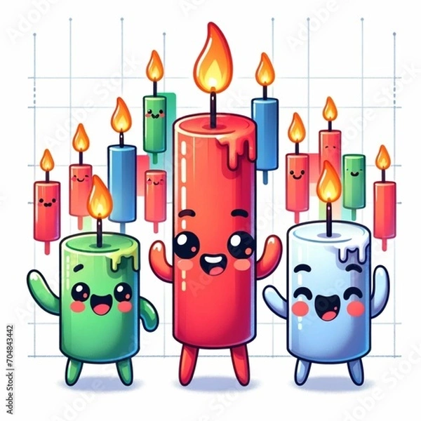 Obraz happy candle stick chart