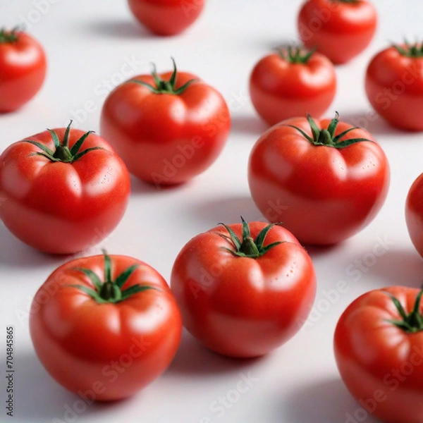 Fototapeta tomatos on a white background, digital art, 3d rendering