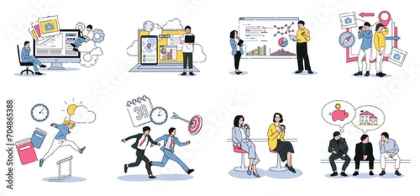 Obraz 人物 ビジネスおしゃれイラスト素材	