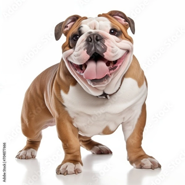 Obraz Happy English Bulldog on white background