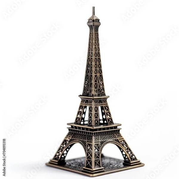 Obraz Eiffel Tower miniature replica, isolated on white background