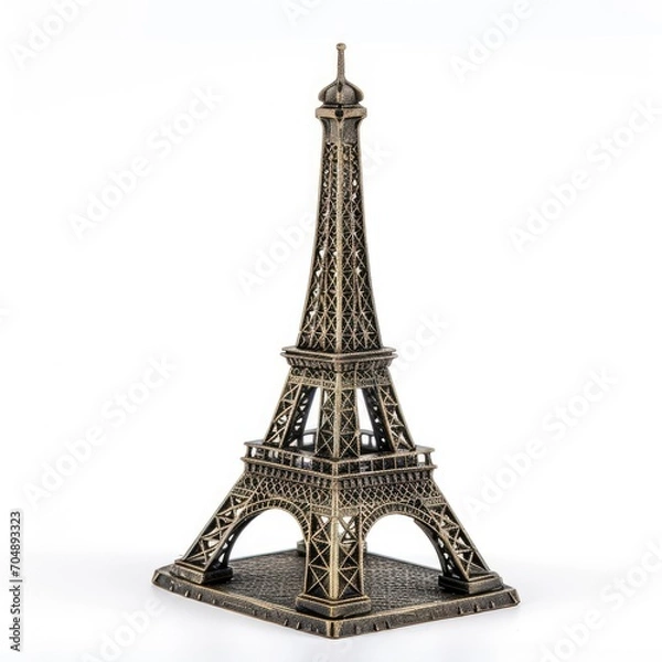 Obraz Eiffel Tower miniature replica, isolated on white background