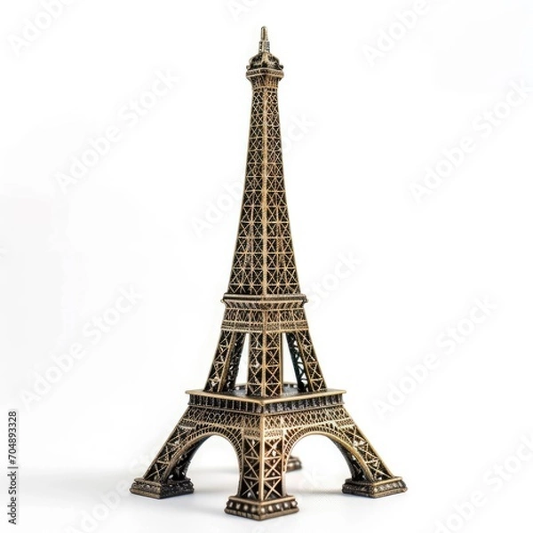 Obraz Eiffel Tower miniature replica, isolated on white background