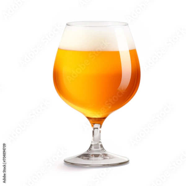 Obraz Beer in a stout glass on a white background. Mugs with drink like Ipa, Pale Ale, Pilsner, Porter or Stout