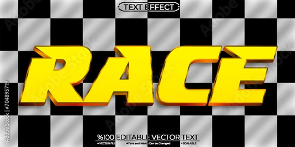 Obraz Gold Race Editable Vector 3D Text Effect