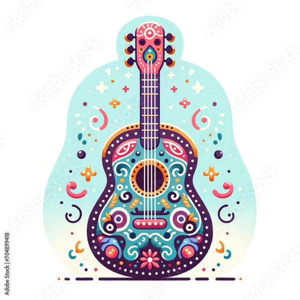 Obraz Cartoon cute guitar