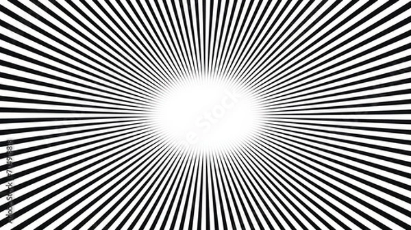 Obraz Radial abstract halftone background, black and white color