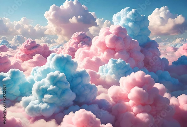 Obraz Abstract wallpaper cotton candy clouds-89BRV. Generative AI.	

