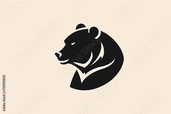 Fototapeta Beautiful and unique bear logo.