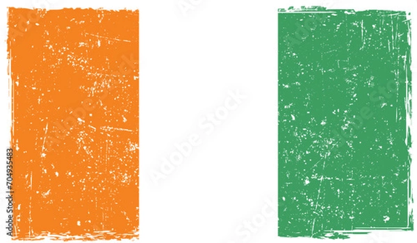 Obraz Cote d'Ivoire country flag collage Texture