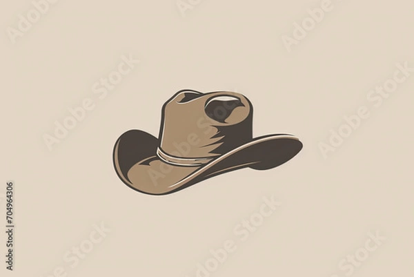 Fototapeta Beautiful and stylish cowboy hat logo.