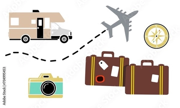 Obraz travel icons set