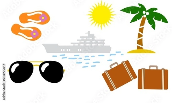 Obraz Summer holiday icon set