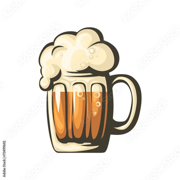 Obraz Isolated beer mug. Vector.