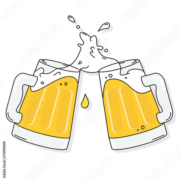 Obraz Beer cheers. Vector.