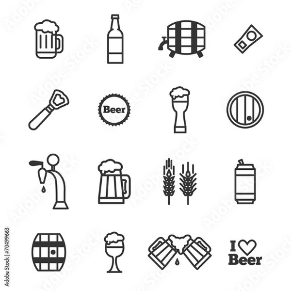 Obraz Vector beer icons