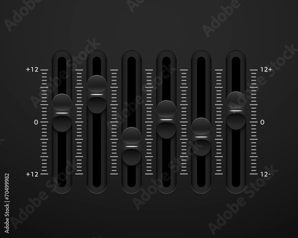 Fototapeta Vector sound mixer console panel