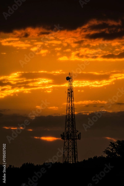 Fototapeta tower at sunset