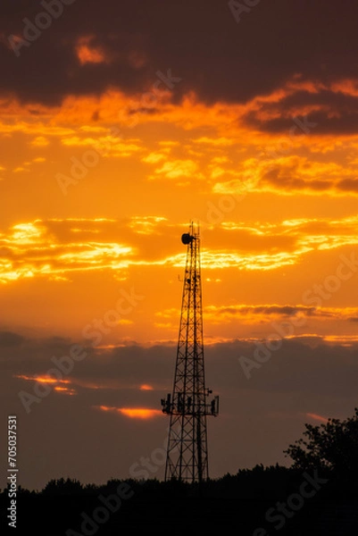 Fototapeta tower at sunset
