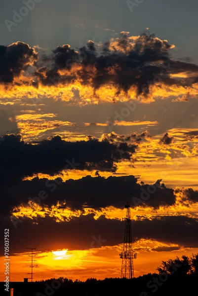 Fototapeta tower at sunset