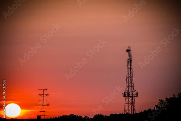 Fototapeta tower at sunset