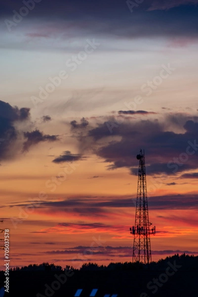 Fototapeta tower at sunset