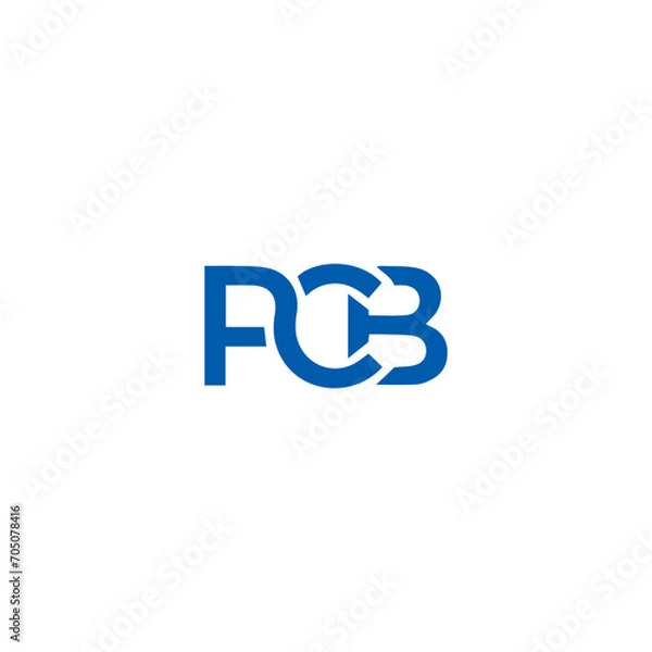 Fototapeta PCB logo. P C B design. White PCB letter. PCB, P C B letter logo design. Initial letter PCB letter logo set, linked circle uppercase monogram logo. P C B letter logo vector design.	
