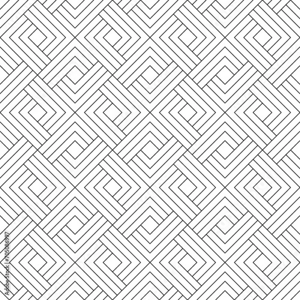 Fototapeta Vector seamless pattern. Modern stylish texture. Monochrome, linear abstract background.