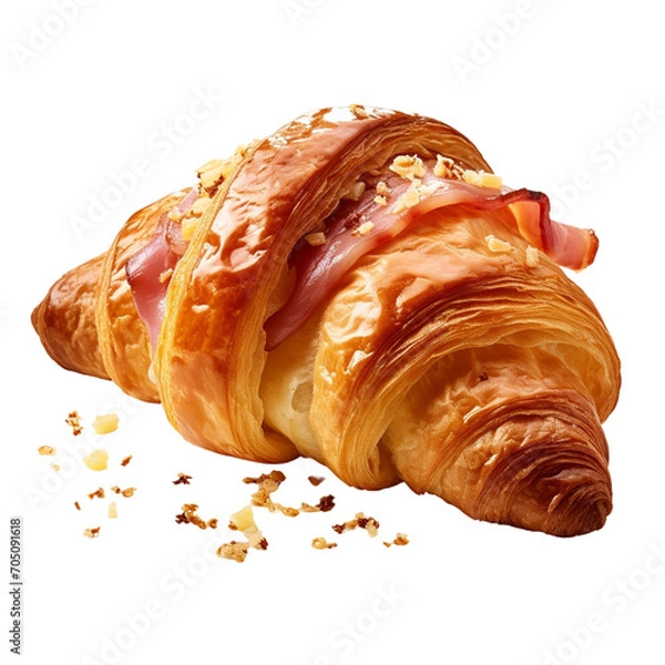 Fototapeta croissant isolated on transparent white background.

