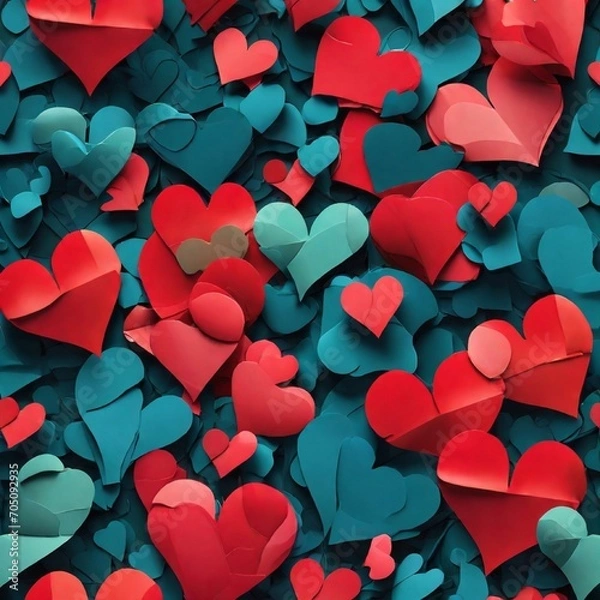 Fototapeta red hearts background