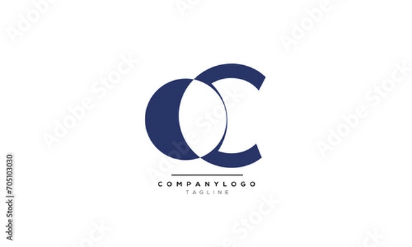 Obraz Alphabet letters Initials Monogram logo OC, OC INITIAL, OC letter