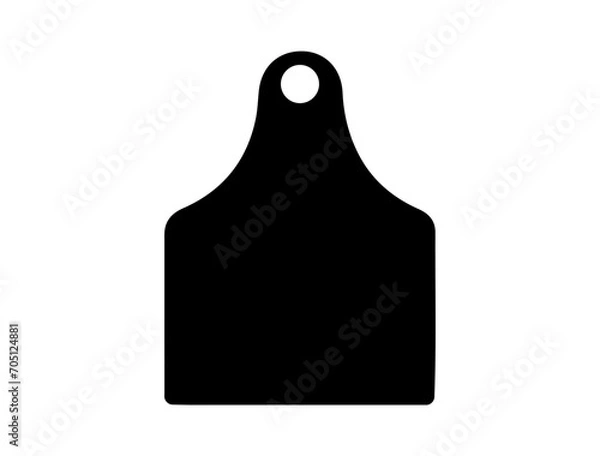 Obraz Steer Ear Tag silhouette vector art white background