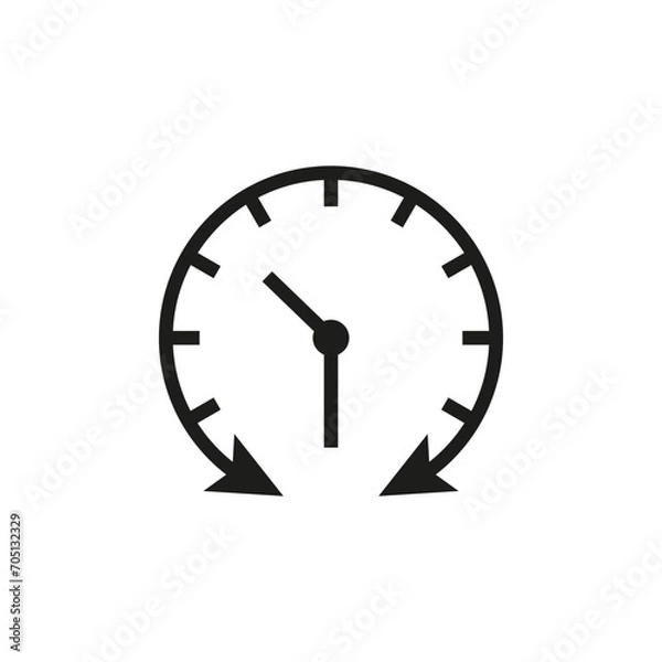 Fototapeta Double sided round hand with clock face. Vector illustration. 